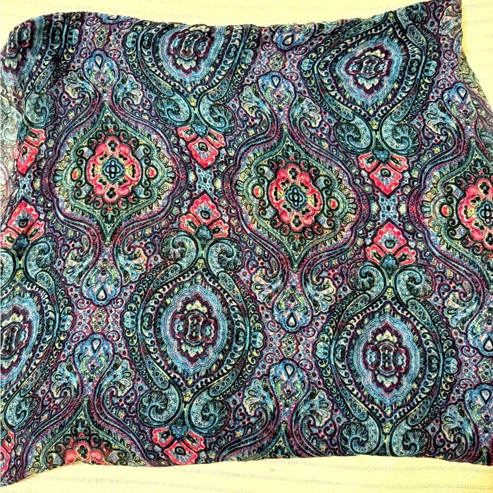 Large/Rectangle Cotton On Multicolor Paisley Scarf - Picture 4 of 4